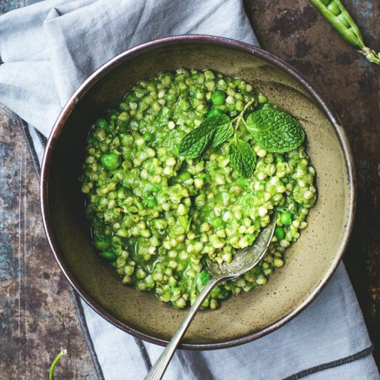 Green Pea Buckwheat Risotto