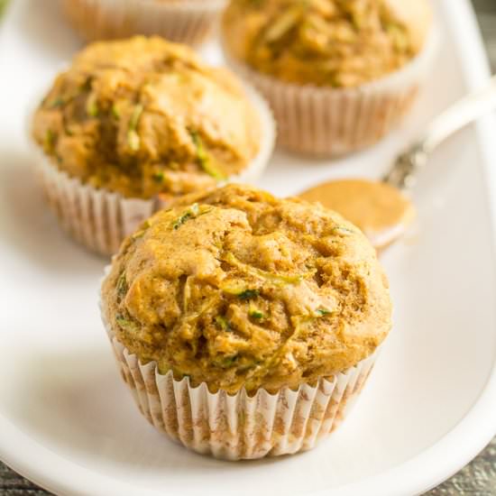 Almond Butter Zucchini Muffins