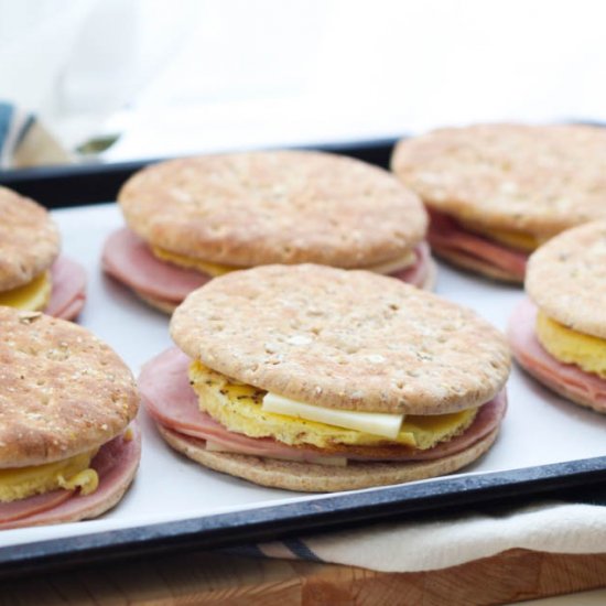 Freezer Ham and Egg Sandwiches