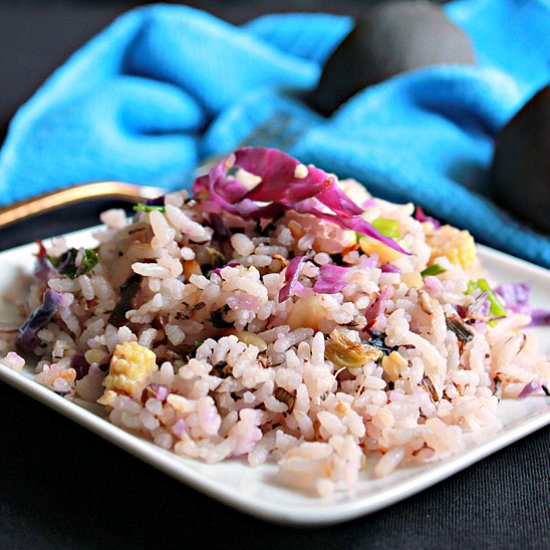 Banana Flower And Cabbage Rice