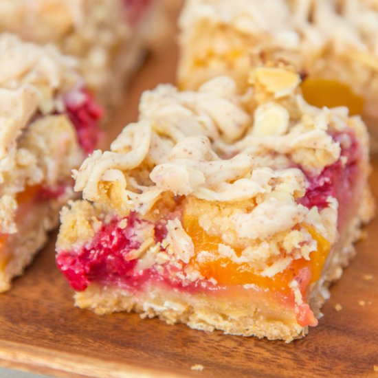 Peach & Raspberry Crumb Bars