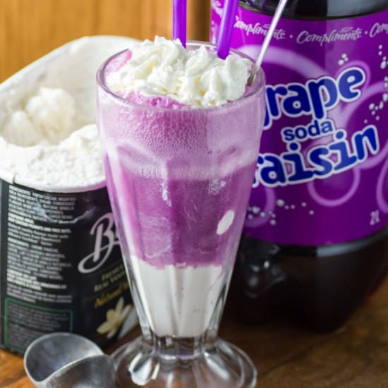 Nostalgic Grape Ice Cream Float