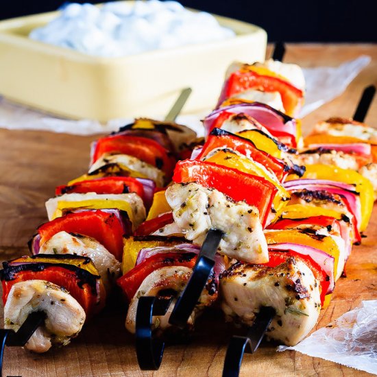 Greek Chicken Kabobs with Tzatziki