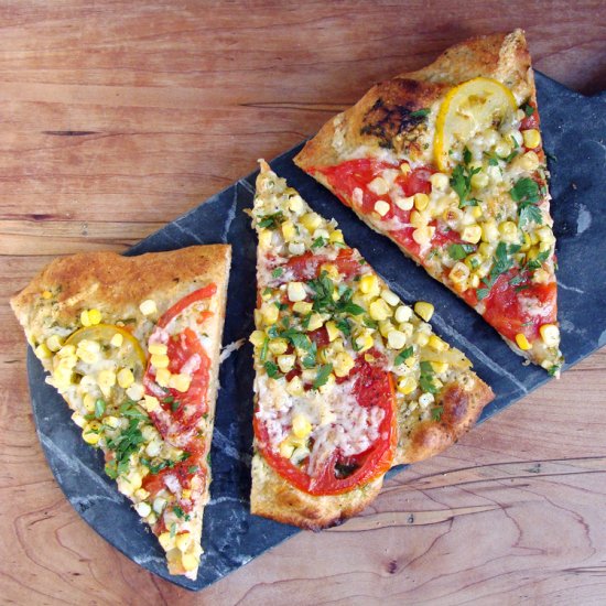 Fresh Tomato and Corn Pizza