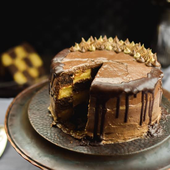 Checkered Chocolate & Tahini Cake