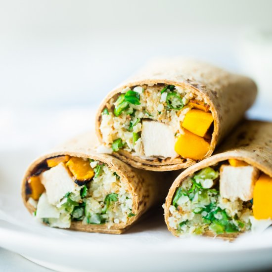 Mango Chicken & Cauliflower Wraps