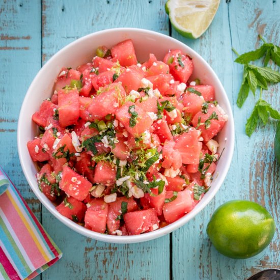 Watermelon Salad with Mint Feta