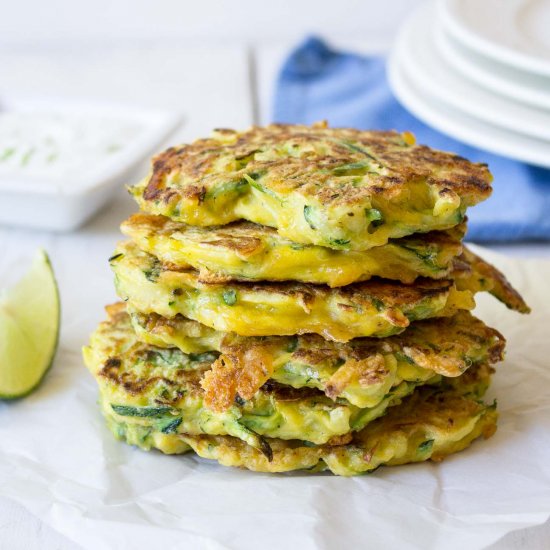 Zucchini Cheddar Pancakes