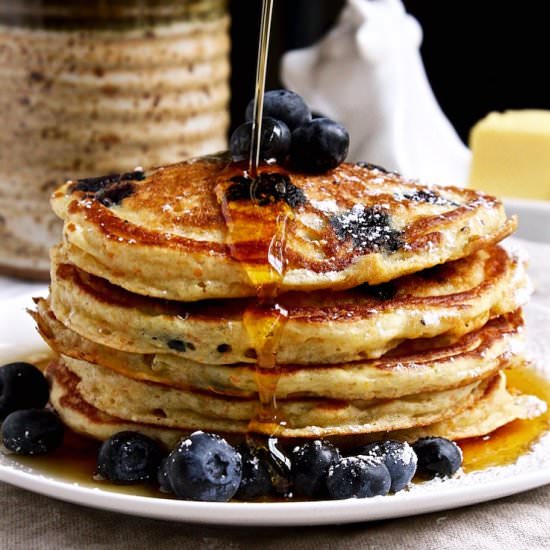 Cornmeal Blueberry Pancakes