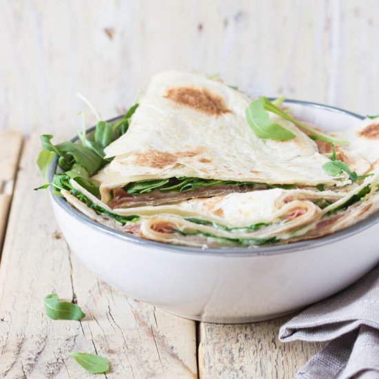 Piadina with Speck and Arugula