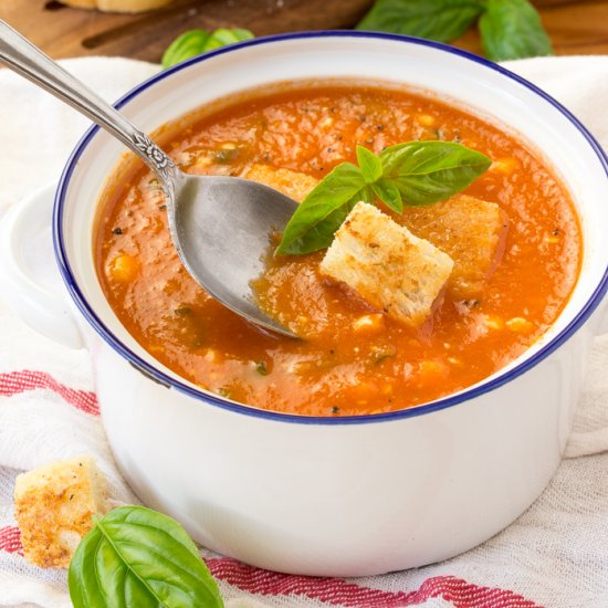 Tomato Basil Feta Soup