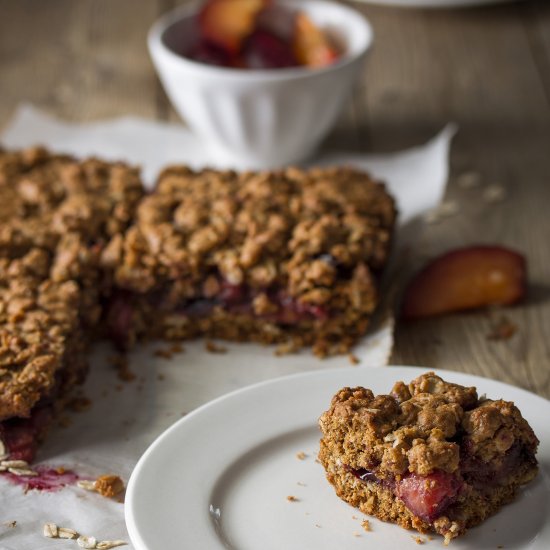 Summer Plum Crumble Squares