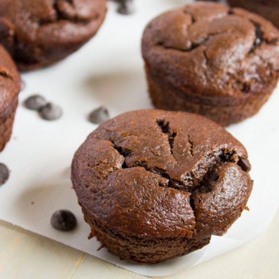 Double Chocolate PB Muffins