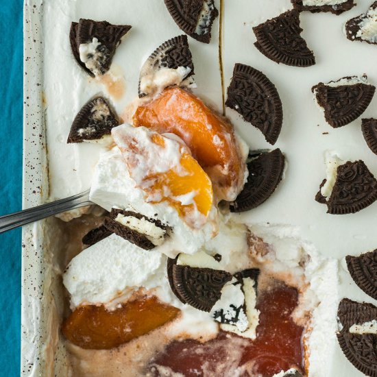 no crust creamy oreo peach delight