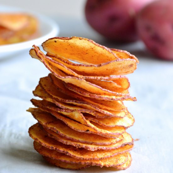 Spiced Microwave Potato Chips