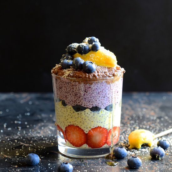 Fruity chia pudding parfaits