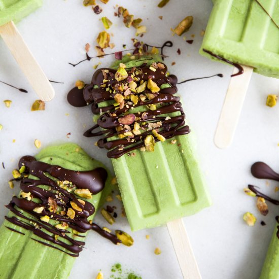 Matcha Pistachio Ice Pops