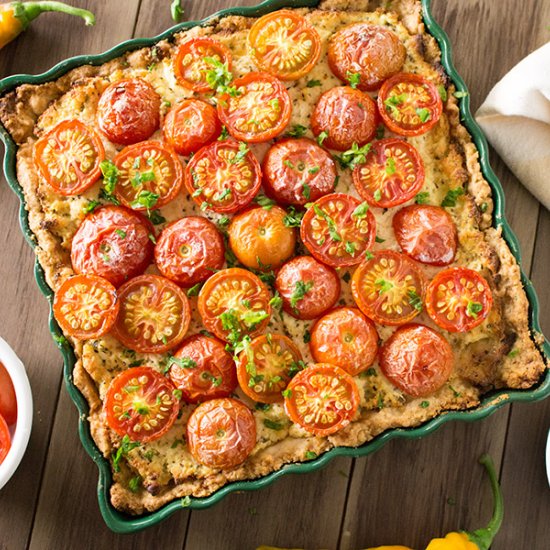 Tomato Cheese Tart with Pesto