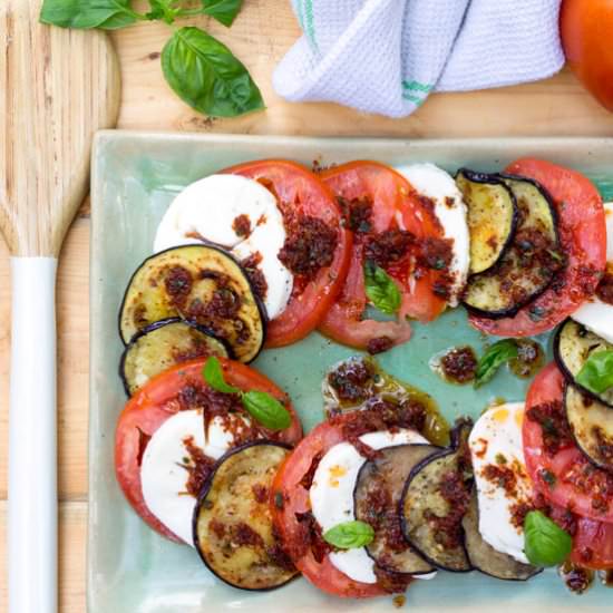 Grilled Eggplant Caprese Salad