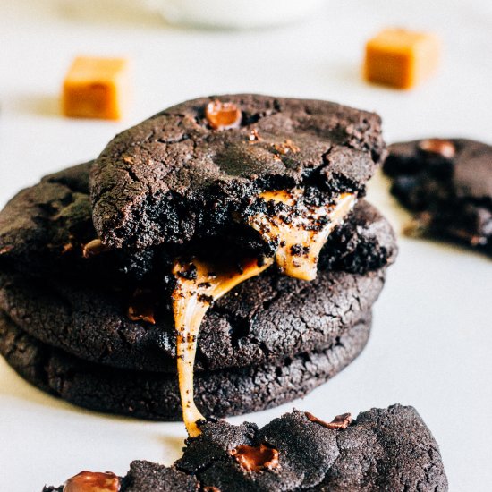 Caramel Filled Chocolate Cookies