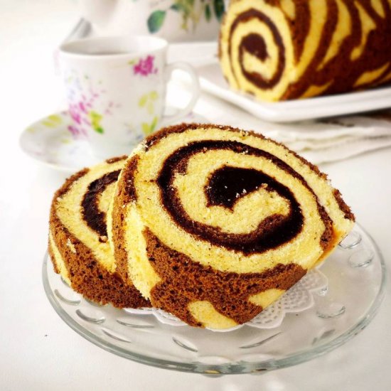 Zebra Swiss Roll Cake