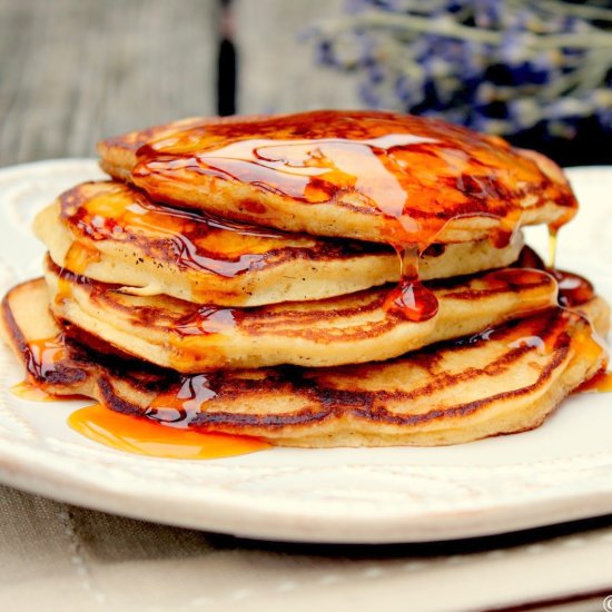 Apple Cider Caramel Pancakes