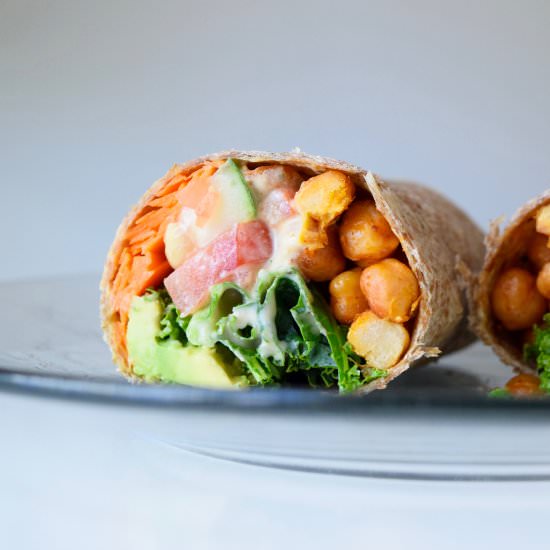 Smoky Chickpea Veggie Wraps