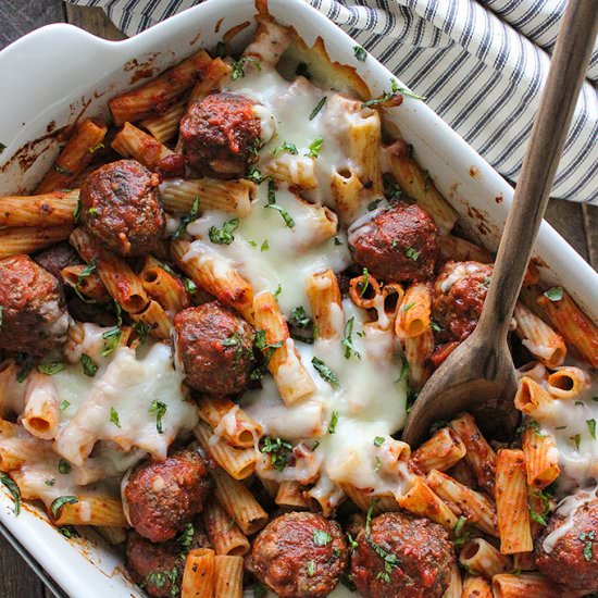 Meatball Pasta Bake