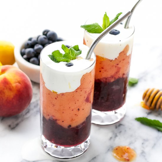 Blueberry Peach Layered Slushie