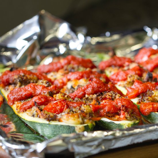 Italian Veggie Stuffed Zucchini