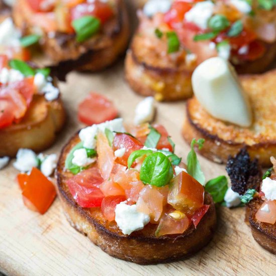 Honey Salmon Feta Bruschetta