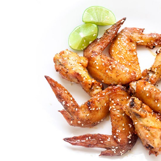 Maple Glazed Roasted Chicken Wings