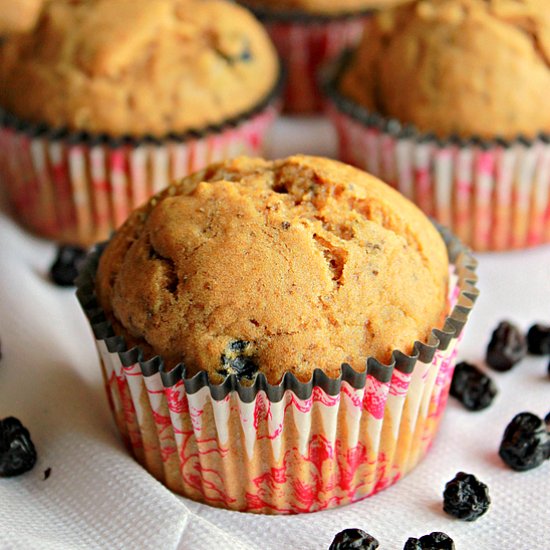 Eggless Blueberry Muffins