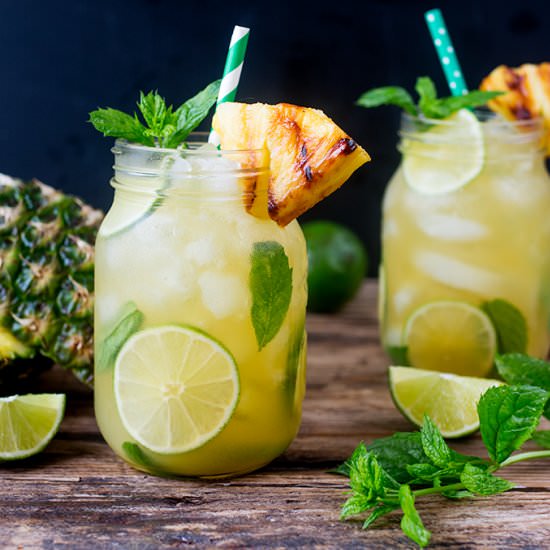 Spiced Pineapple Ginger Mojitos