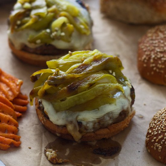 Chopped Hatch Pepper Burgers