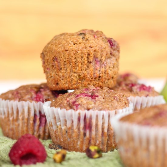 Pistachio Pear Raspberry Muffins