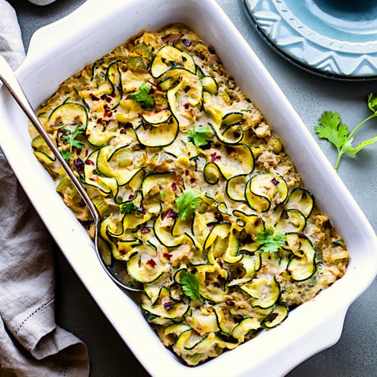 Tuna Green Chile Zoodle Casserole