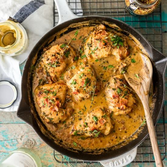 Mustard Chicken and Bacon Skillet