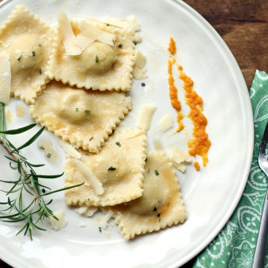 Pumpkin Ravioli with Brown Butter