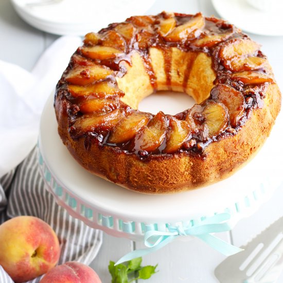 Amaretto Peach Upside-Down Cake