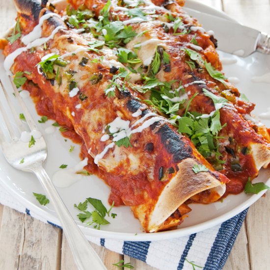 Chorizo and Sweet Potato Enchiladas