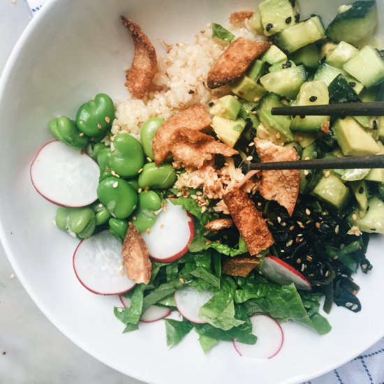 Avocado and Cucumber Sushi Bowl