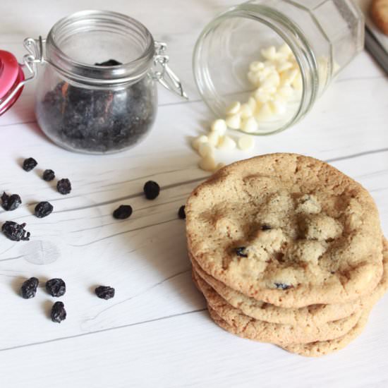 White Chocolate Blueberry Cookies