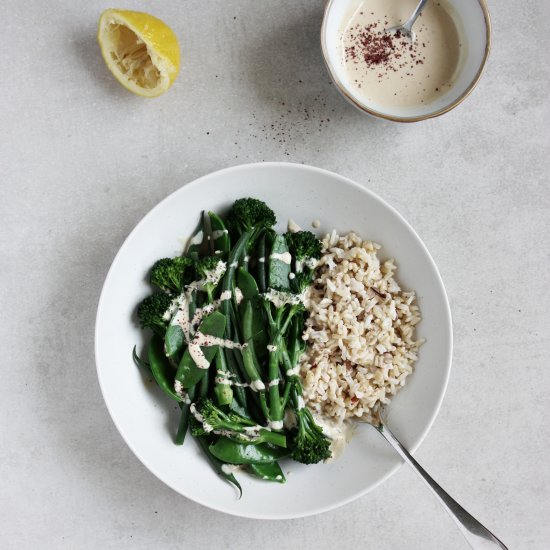 Greens with Tahini Sauce