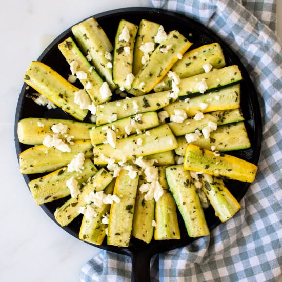 Greek Roasted Zucchini with Feta