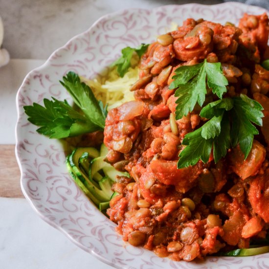 Lentil Bolognese w/ Zoodles