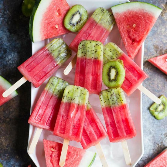 Kiwi Strawberry Popsicles