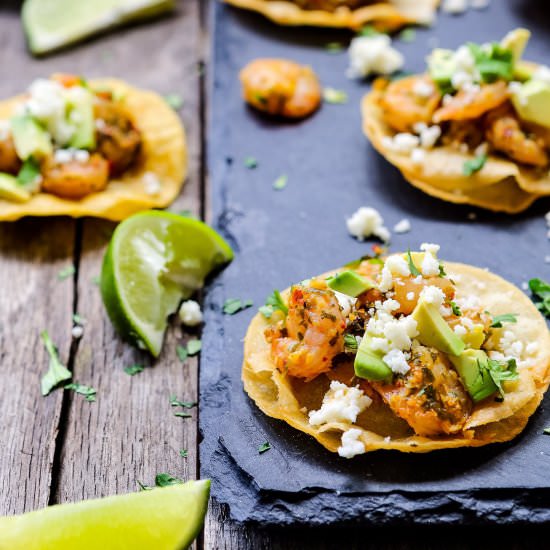 Chimichurri Shrimp Tostadas