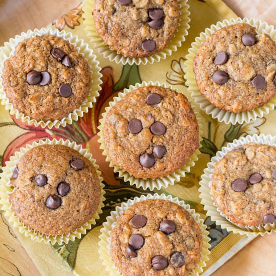 Healthy Cho-Chip Banana Muffins