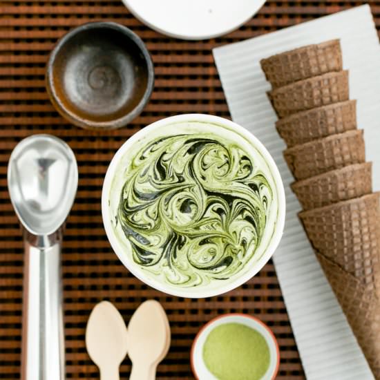 No-Churn Green Tea Ice Cream